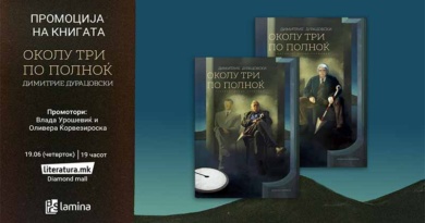 Промоција на книгата „Околу три по полноќ“ од Димитрие Дурацовски Промоција на книгата „Околу три по полноќ“ од Димитрие Дурацовски